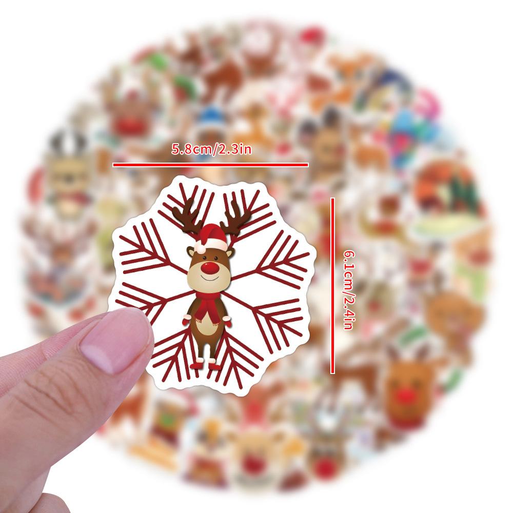 100 New Christmas Reindeer Doodle Stickers Suitcase Mobile Phone Computer Decoration Waterproof Stickers