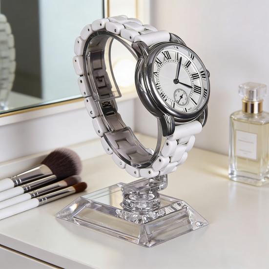 Clear Watch Display Stand Acrylic C Shape Watch Holder Stand Bracelet Bangle Wrist Jewelry Stand for Home Shop Counters