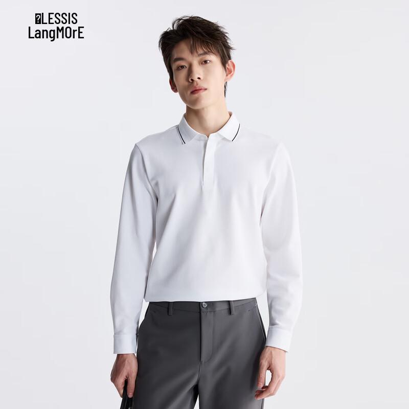 Lilang Men s Fine Texture Stretch Blend Crew Neck Long Sleeve T-Shirt 175