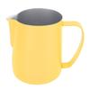 Coffee Latte Art Pitchers Bevel Design 450ml Stainless Steel Milk Frothing Pitcher for Coffee Milk Pale Yellow