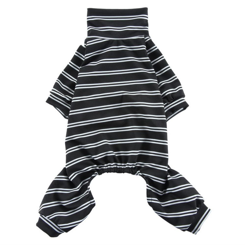 Dog summer thin striped breathable dog summer thin polyester elastic four-legged pet summer clothes