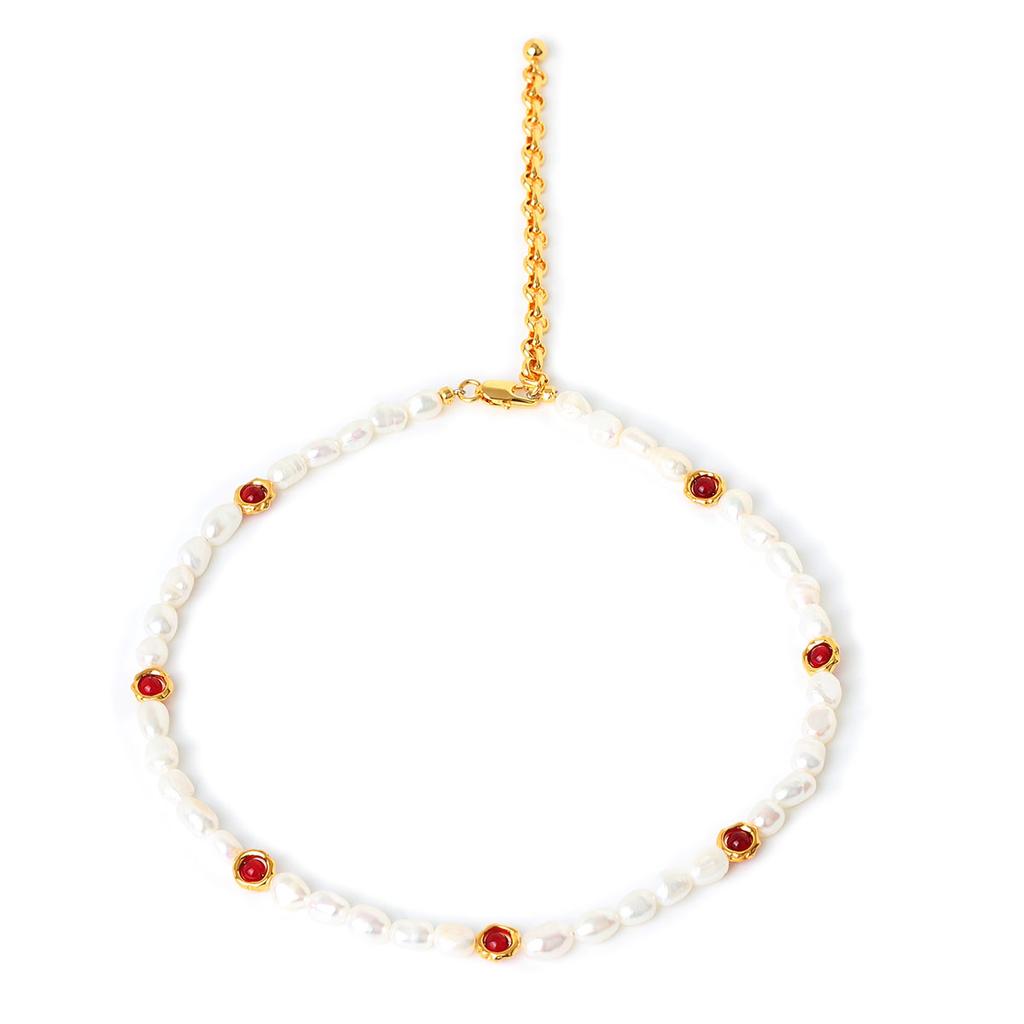 Mezmic Color Beads Pearl Necklace