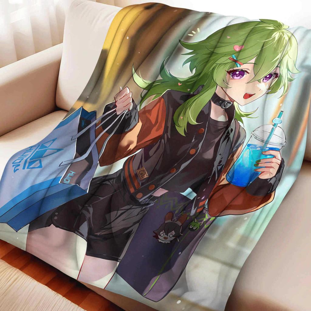 Cartoon Genshin Impact Collei Flannel Blanket Cover Warmth Soft Anime Blanket Multifunctional Decor Home Universal Blankets