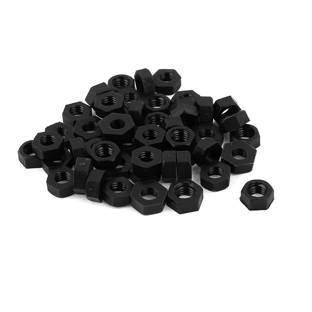 uxcell M5 x 0.8mm Nylon Insert Hex Lock Nuts Pack of 100 Carbon Steel White Zinc Plated