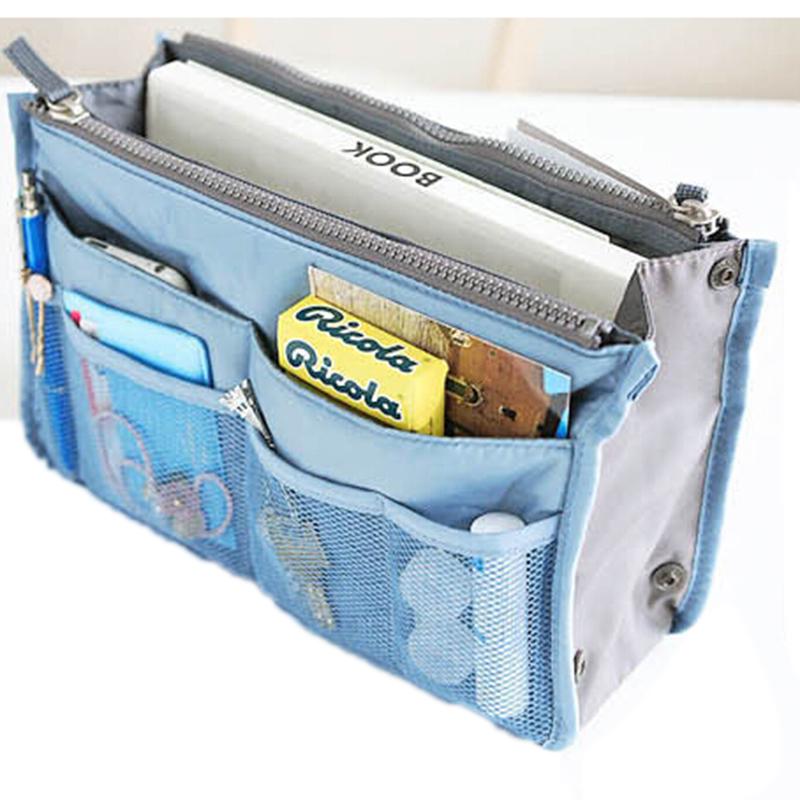 Organizer Insert Bag Women Nylon Insert Organizer Handbag Purse Large Liner Makeup Cosmetic Bag Cheap Female Tote Pouch