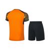 Li Ning Badminton Series Round Neck Short Sleeve T-Shirt Elastic Waist Shorts Set Men sets Orange AATQ023-4