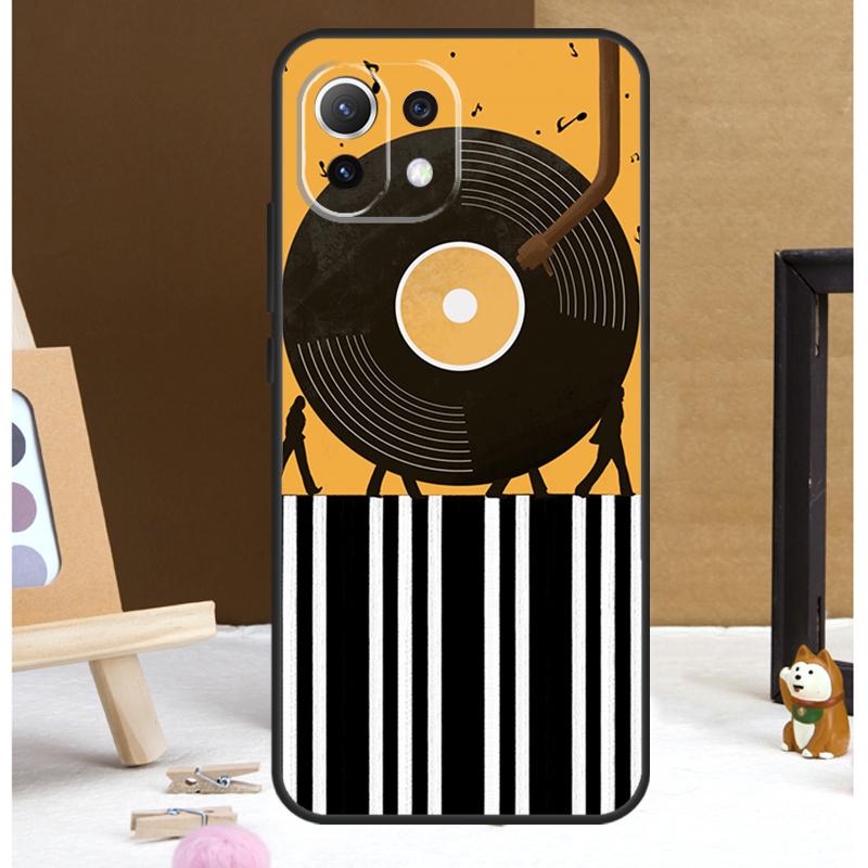 Vinyl Record Music Case For POCO M6 X3 X5 X6 Pro F3 F5 M5s Cover For Xiaomi 13T 12T 11T 14 Pro 12 13 Lite Case