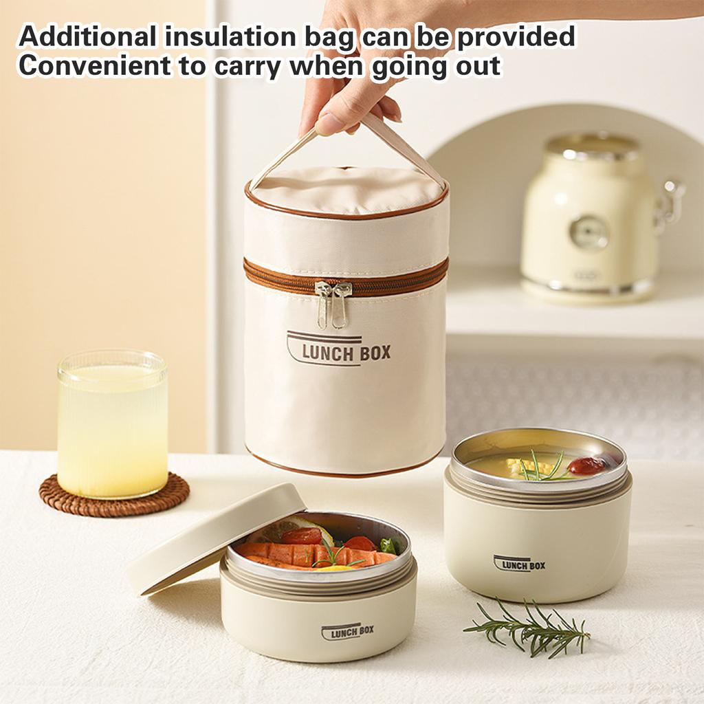 Leakproof Hot Food Bento Lunch Box Leakproof Stainless Steel Bento Lunch Set Insulated Container with Bag for Adult