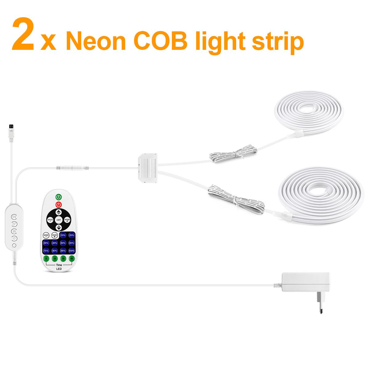 

Bluetooth APP та RF Пульт Диммована COB LED Неонова Стрічка Для Акустичної Дерев яної Панелі-Решітки, Панелі Настінної За TV та Декору Шафи 1M теплим білим кольором