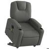 VidaXL Fauteuil inclinable de massage électrique Gris foncé Tissu 3204405
