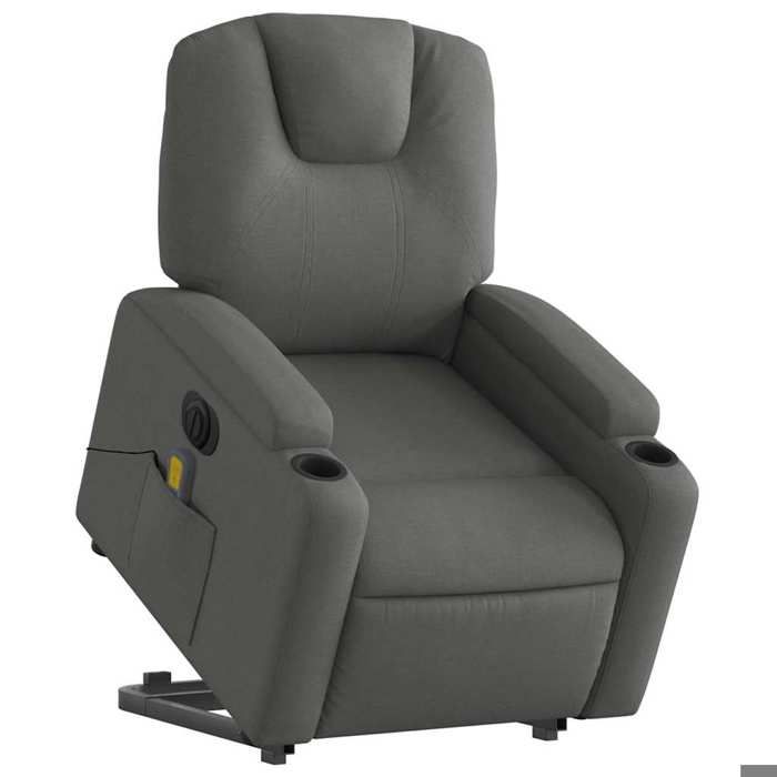 VidaXL Fauteuil inclinable de massage électrique Gris foncé Tissu 3204405