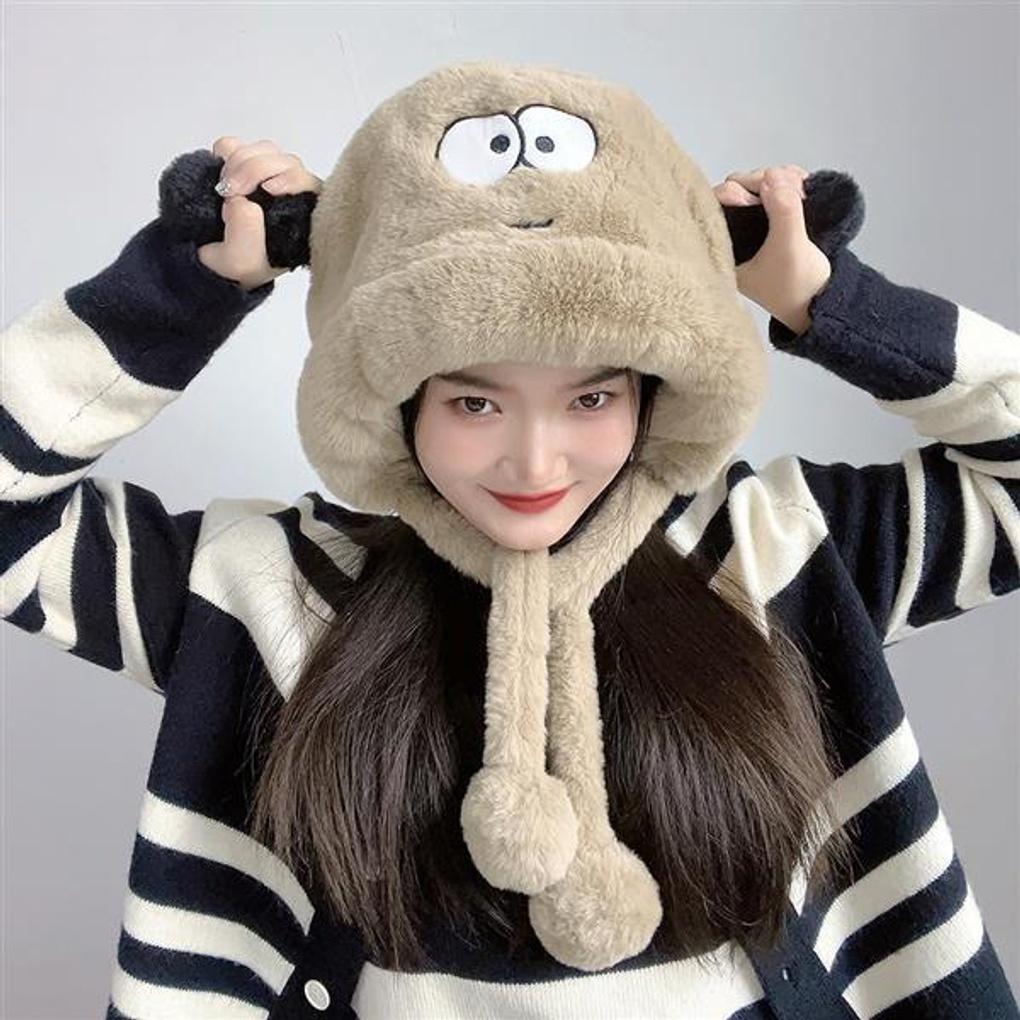 Wangnuni Character Earflap Hat (Brown)