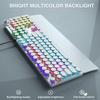 AULA F2088 Schreibmaschinenstil Mechanische Gaming-Tastatur Regenbogen-LED-Hintergrundbeleuchtung Abnehmbare Handgelenkauflage Mediensteuerknöpfe Retro Punk Runde Tastenkappen USB