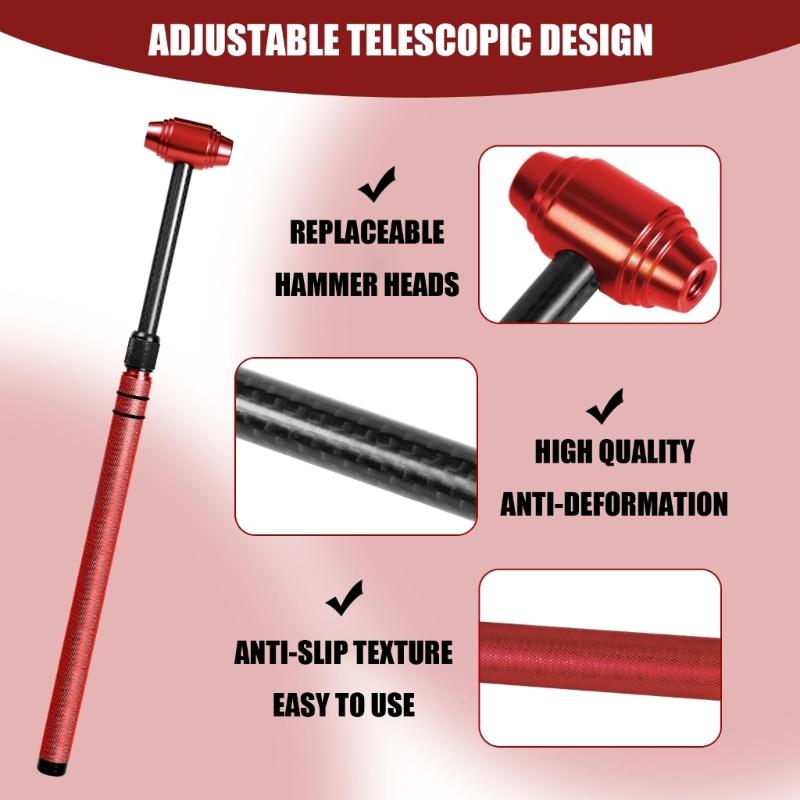 Lightweight Handle Body Repair Tool Set with Extendable Reach and Head Forms for Bodywork and Detail Work