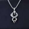 European and American Necklace Men's Retro Trendy and Cool Snake-shaped Pendant Titanium Steel Necklace