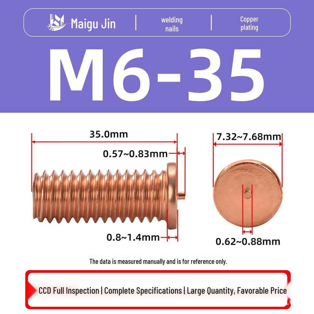 PT-M3M4M5M6M8 Copper-Plated Carbon Steel Projection Weld Studs and Screws