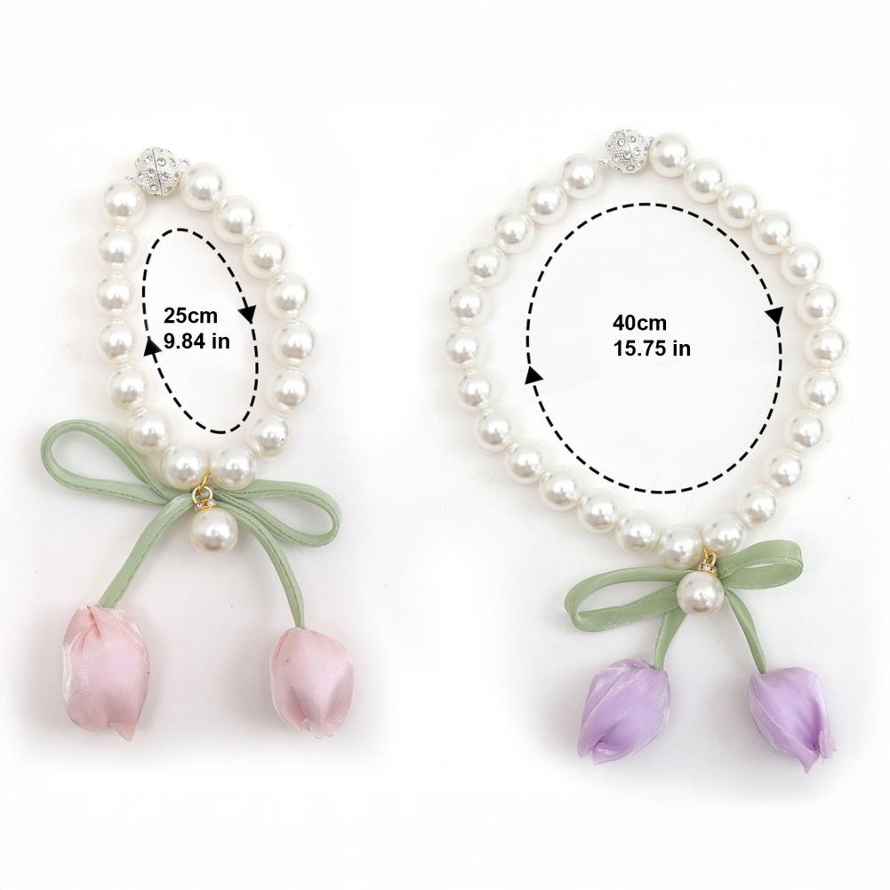 Magnetic Curtain Tiebacks, with Pearl And Tulip Buds Decor, Easy Fixing No Drilling Curtain Ties for Home Bedroom Living Room