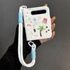 Buch-Stil Flip-Handyhülle für Samsung Z Flip7 ZFlip6 zflip5 Hülle Xiaomi Mix Flip MIX Flip2 Weißes Ledergehäuse mit süßem Aufkleber