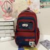Color Block Backpack Large Capacity Student Schoolbag