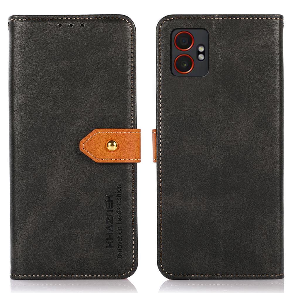 

KHAZNEH For Samsung Galaxy XCover7 Pro Wallet Phone Case Stand Leather Flip Cover Black