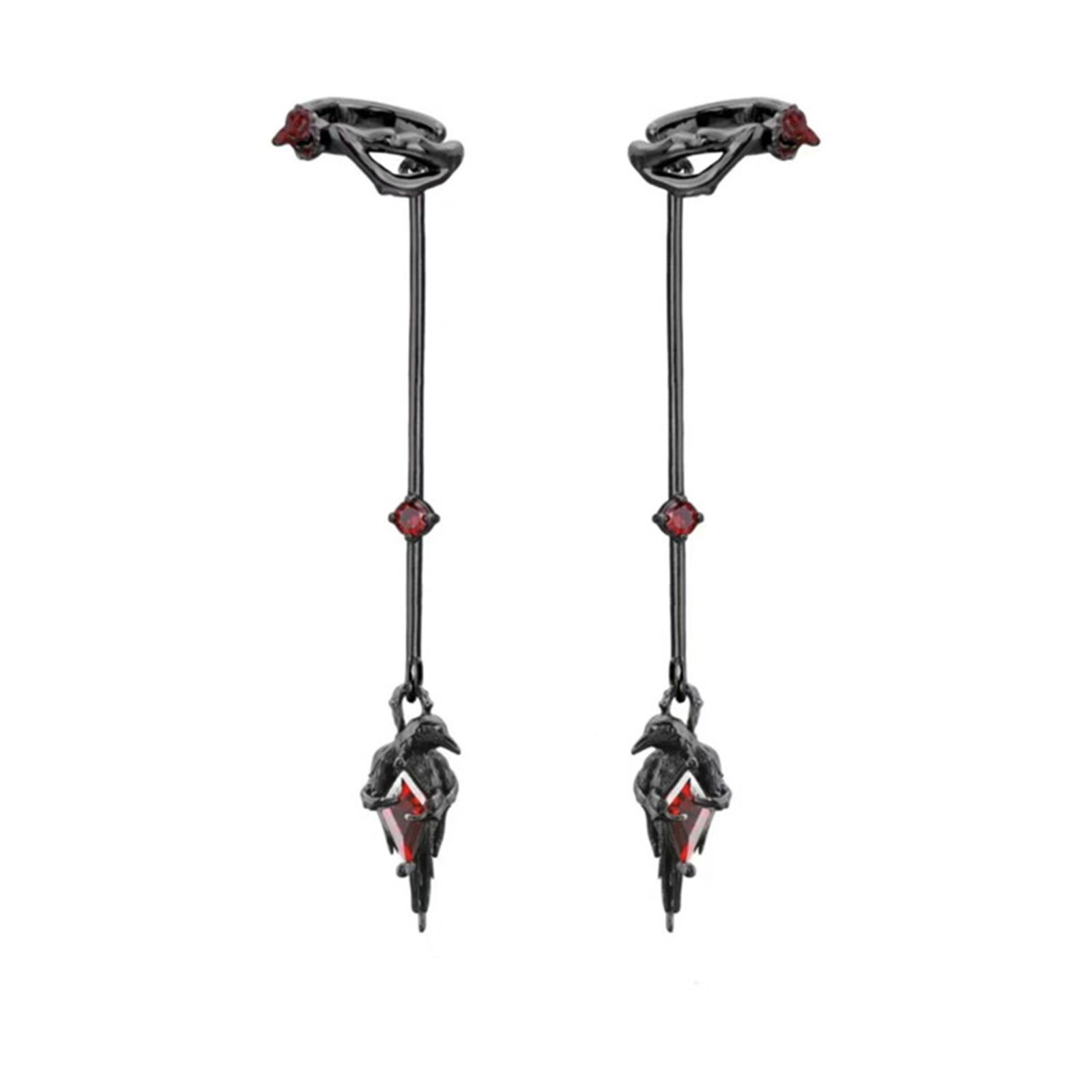 

Унісекс Темний Естетичний Кліпса на Вухо з Вороном, Сережка-Підвіска, Вушний Гачок, Аксесуар, Альтернативна Готична Прикраса Ручної Роботи чорний