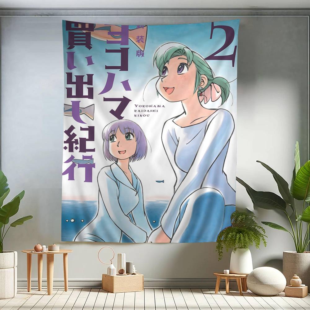 Hot YYokohama Kaidashi Kikou Printed Large Wall Tapestry Hanging Tarot Hippie Wall Rugs Dorm Cheap Hippie Wall Hanging