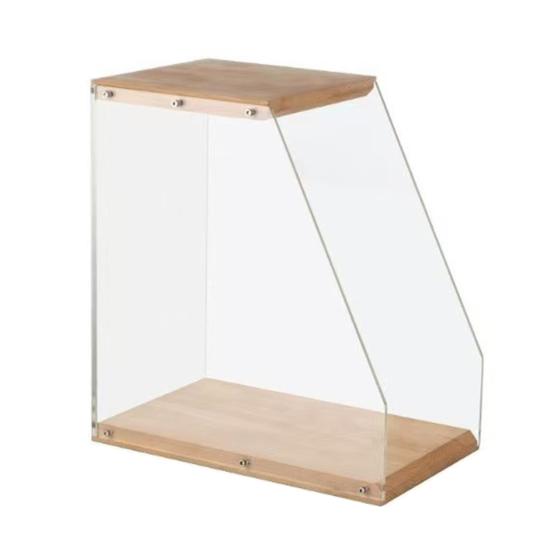 File Holder Wooden Vertical Desktop Organization Sorter Document Organizer Clear File Storage Rack Office Home Storage