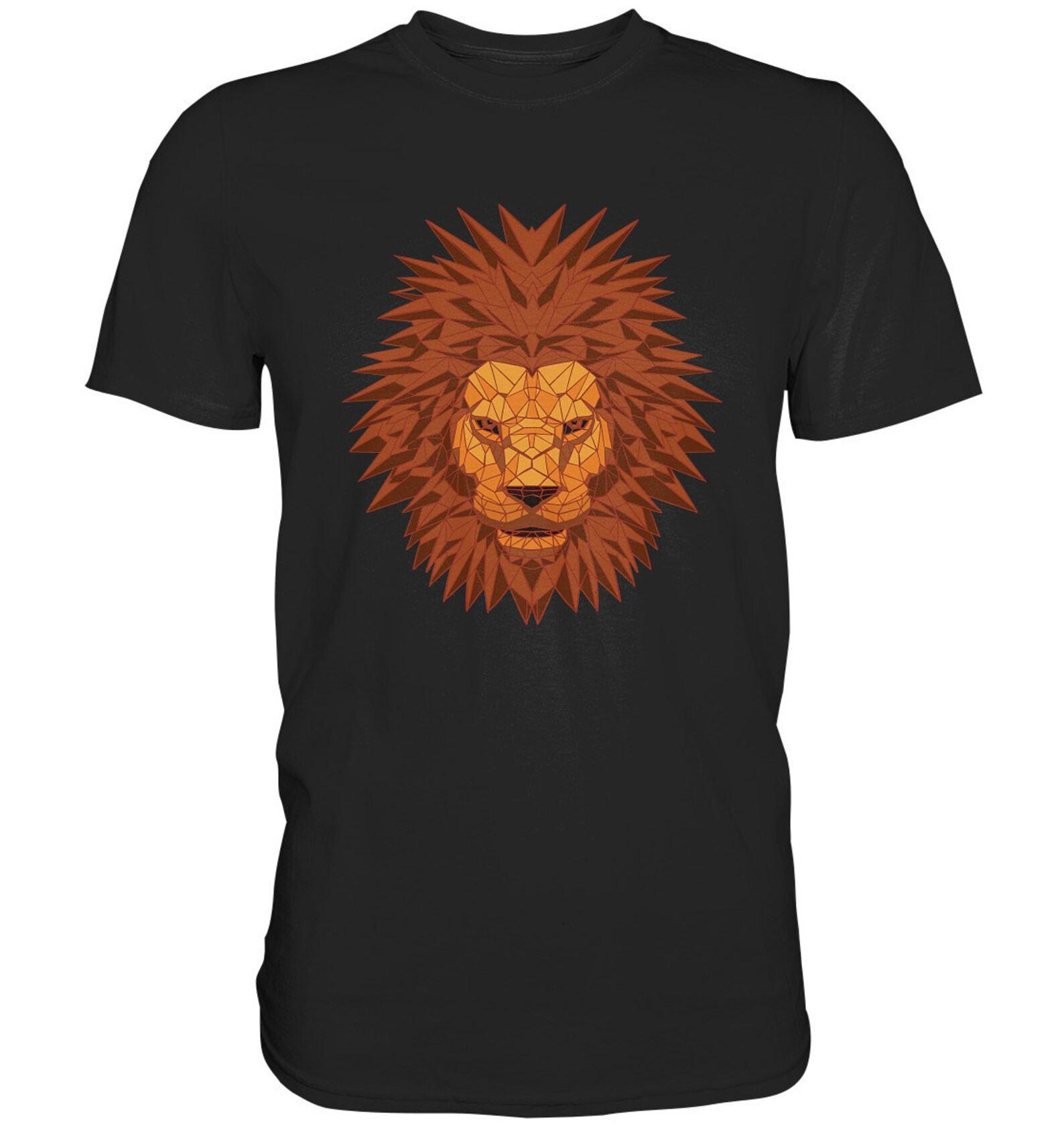 Lion Geometric Lions Predators Polygon Lion Head T-Shirt L