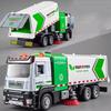1/32 City Sweeper Model Toy Car Metal Diecast Sanitation Garbage Trucks Sound Light Pull Back Engineering for Kids Edutainment