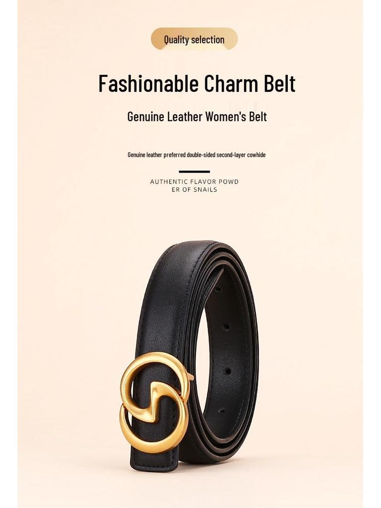 Women's Angola Red Genuine Leather Waist Belt - Fashionable, Versatile, and High-End Cowhide Accessory for Suits and Coats