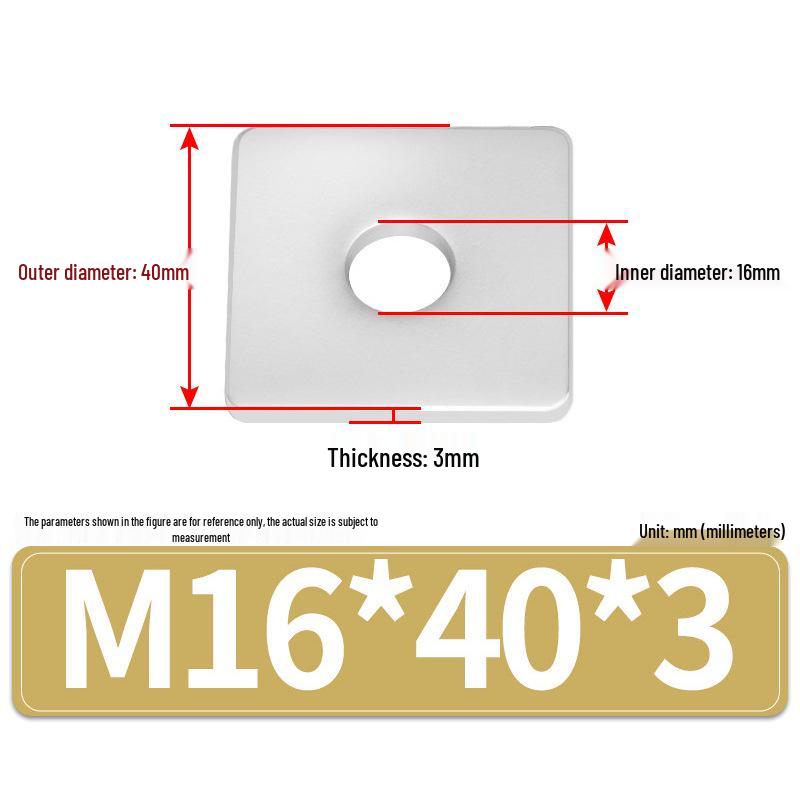 304 Stainless Steel Thickened Square Flat Washers M4-M24