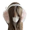 Bowknot Plush Ear Muffs for Cold Weather Fashion Ear Protective Ear Warmers Thick Furry Ear Muff for Women Skiing Hiking