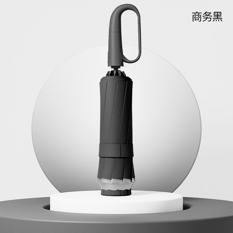 Ring buckle automatic vinyl sunscreen umbrella oversized men's umbrella weather and rain folding parasol women's high value