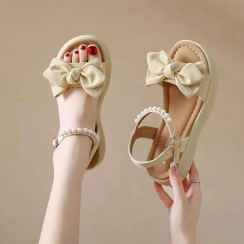 Student Super Soft Sandals Women's 2025 New Summer Flat Bottom with Skirt Versatile Not Tired Feet Roman Shoes Women's Shoes