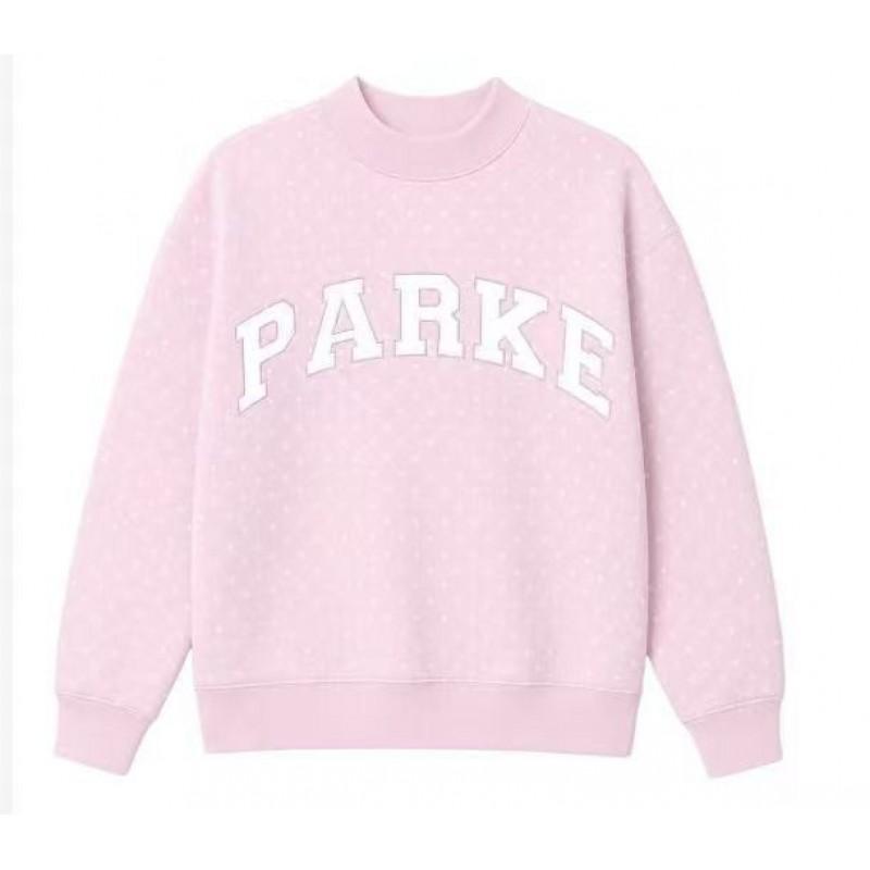 Womens Loose Fit Crewneck Sweatshirt Cotton Embroidered Casual Top Students