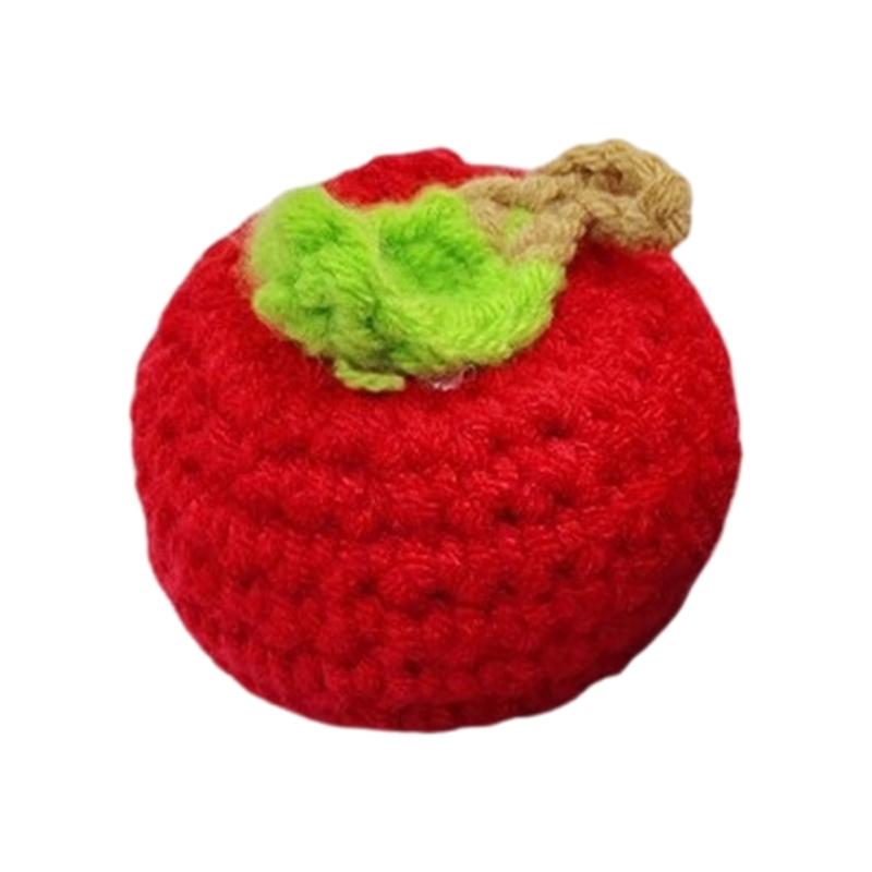 Fashionable Handmade Keychain Accessory Wool Crochted Fruit Pendant Accessories Stylish Women Girls Bag Decoration