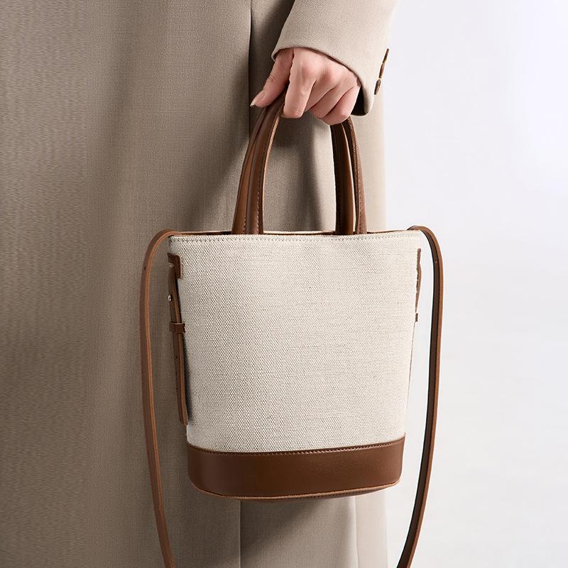 

Simple and versatile casual large-capacity messenger bag bag women s Korean version fashion canvas portable bucket bag women s shoulder bag