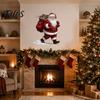 Seasonal Home Decorations Christmas Wall Stickers, Cartoon Santa Claus Carrying Bag Decal, Peel And Stick Vivid Patterns Full of Gifts DIY Murals Art