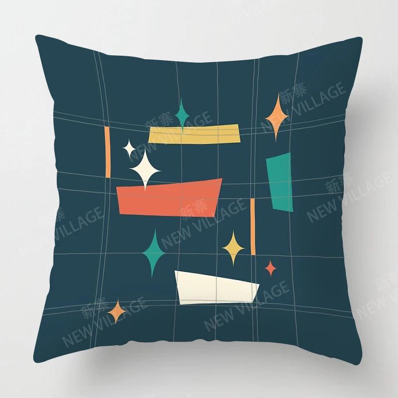 Colorful Geometric Patterns Throw Pillow Cover With Short Plush Print For Living Sofa Decoration Cushion Cover Pillow Covers