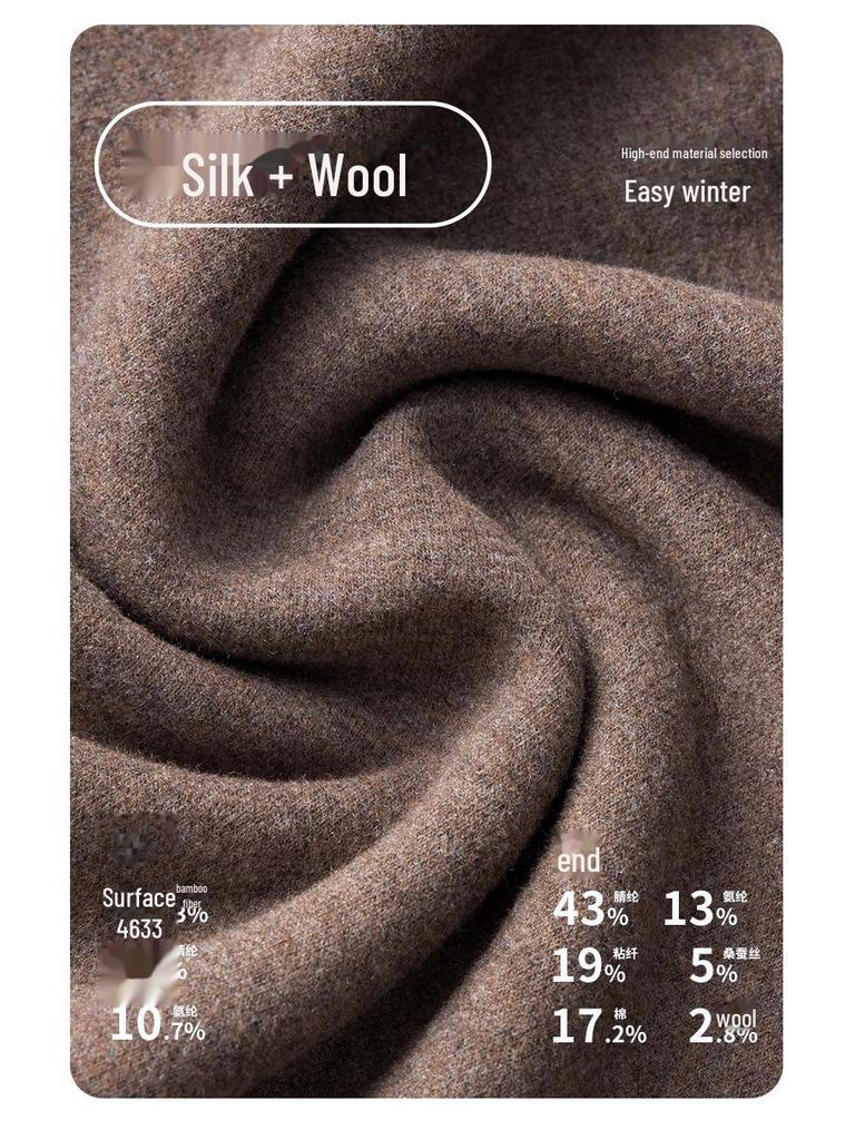 Plus Size Autumn/Winter Men's Warm Seamless Velvet Vest - Sleeveless Tee