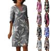 Women's Summer Dresses Short Sleeve Printed V-neck Women Dress