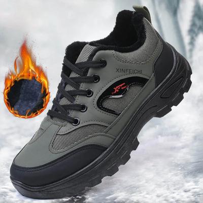 Baskets d'hiver pour hommes Chaussures d'extérieur pour l'escalade et la randonnée Semelle extérieure en caoutchouc antidérapante et résistante à l'usure Chaussures de sport Chaussures de travail durables pour hommes