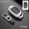 Zinc Alloy+Leather Car Key Case Cover Shell For Hyundai Elantra Tucson I40 I20 I10 Ix35 Ix45 Creta Santa Fe H-1 Auto Accessories