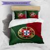 Set Biancheria da Letto Stampata Calcio Portogallo 3 Pezzi Set Copriletto Traspirante Accogliente come Regalo per la Casa Nuova o per le Feste