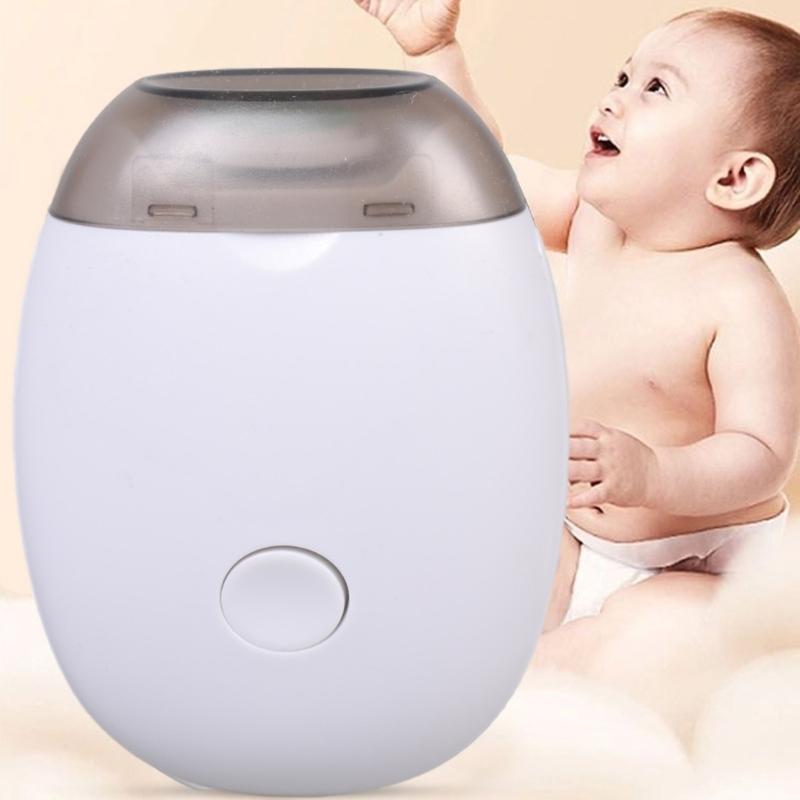 Baby Safe Electric Nails Trimmer USB Charging Night Lamp Function 3 Speed Setting for Infants and Kids White
