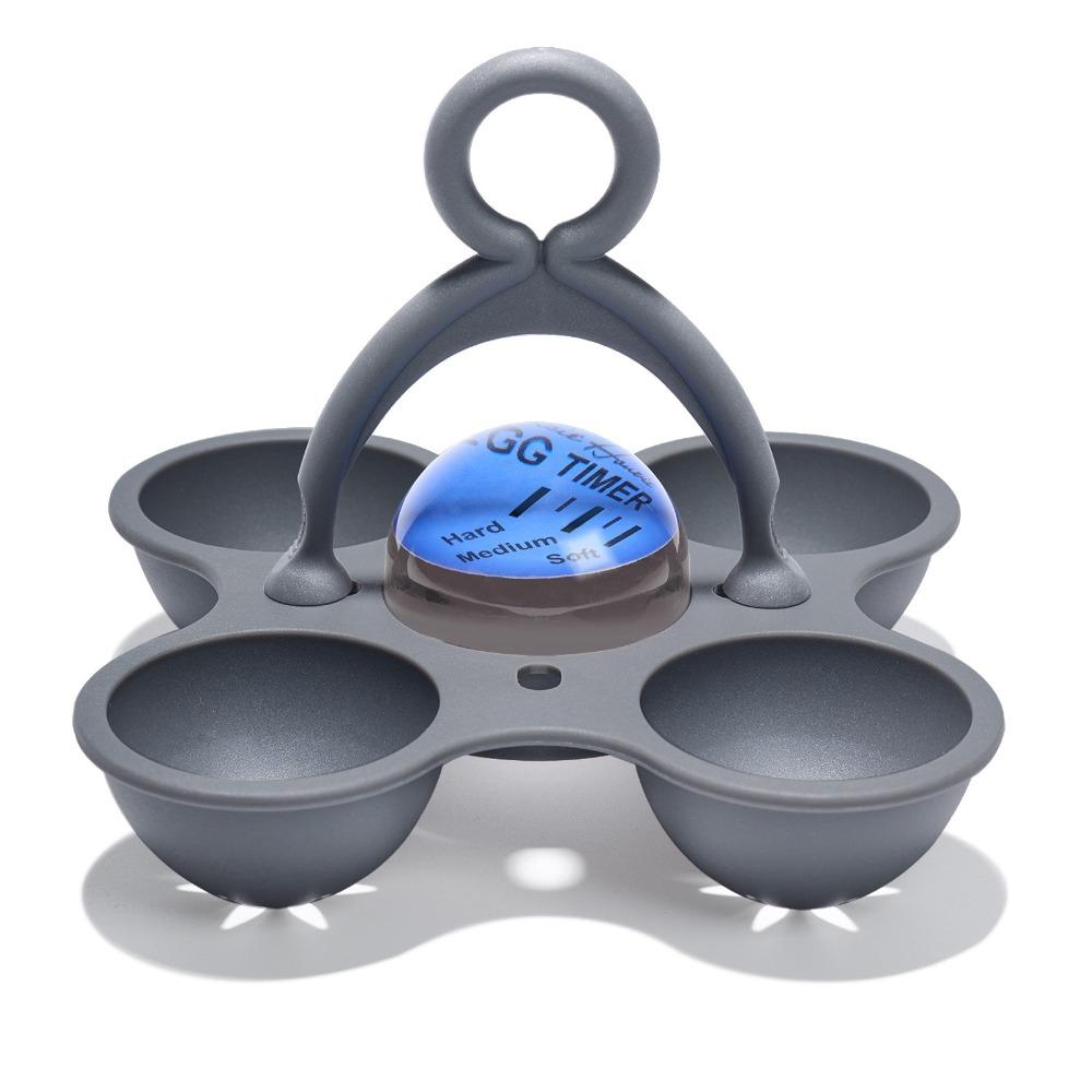 Removable Egg Timer Hold 4 Eggs Nonstick Egg Molds Kitchen Accessories Egg Poacher Cups Home