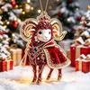 Shining Goat Pendant Acrylic Animal Hanging Decoration Christmas Tree Ornament  Holiday Party Decor
