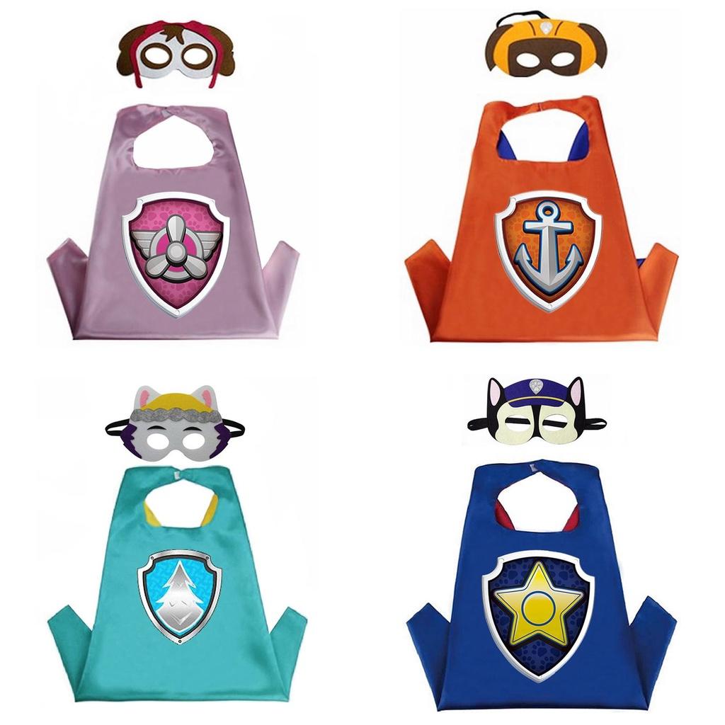 Livligt Paw Patrol Tecknad Kostym Cape Och Mask Set För Barnkalas Och Lek