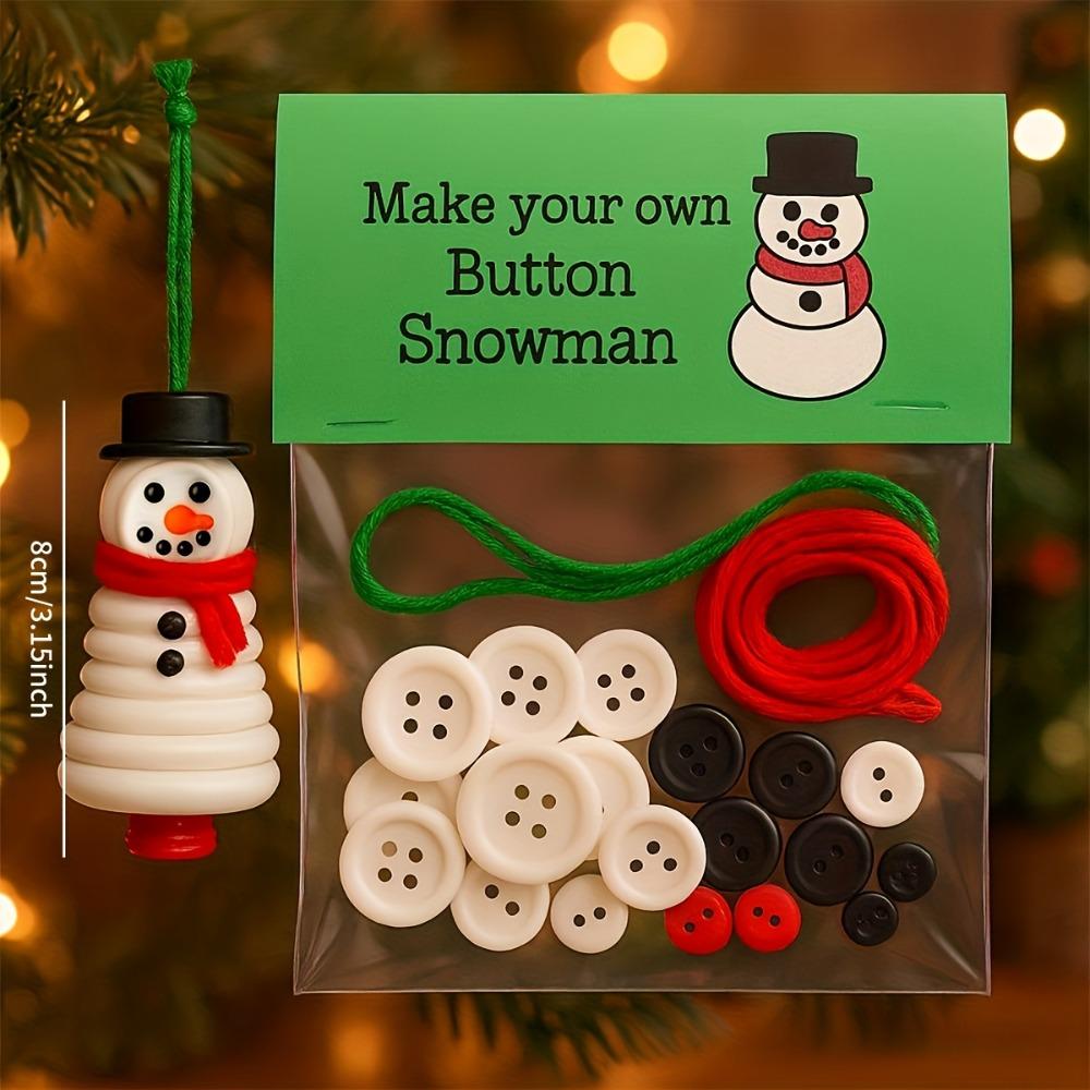 DIY Christmas Button Ornament Making Set Christmas Buttons for Crafts Button Christmas Ornament Kits for Xmas Tree Hanging Decor