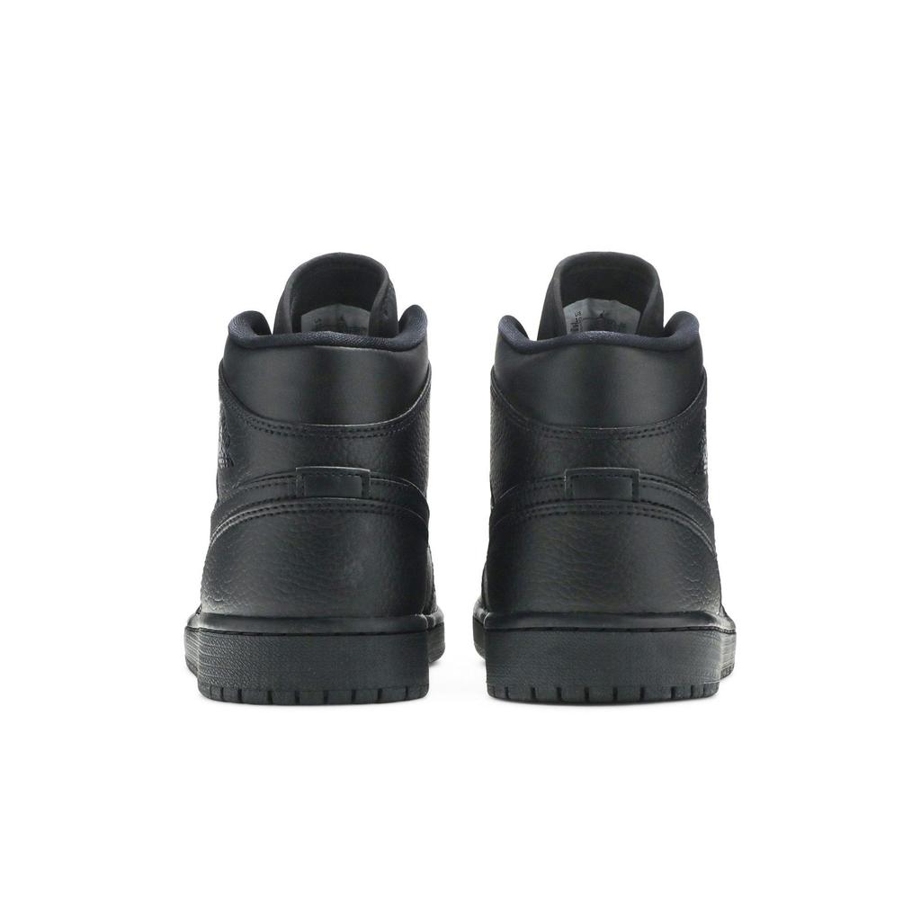 Air Jordan 1 Mid 'Triple Black' 2020 (Unisex) Black / Black / Black Vintage Basketball Shoes 554724 091